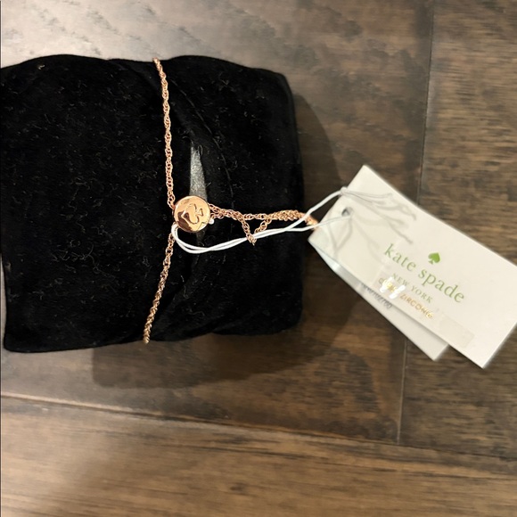 New With Tags Kate Spade Rose Gold Bezel Slider Bracelet - Picture 5 of 7